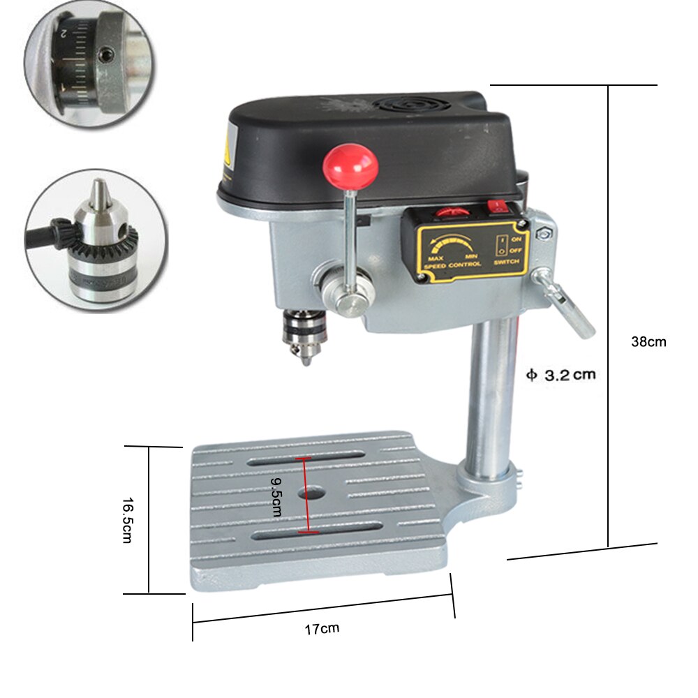 340W 220V 0.6mm - 6.5mm High-accuracy Mini Rotary Drill Press Bench Tools