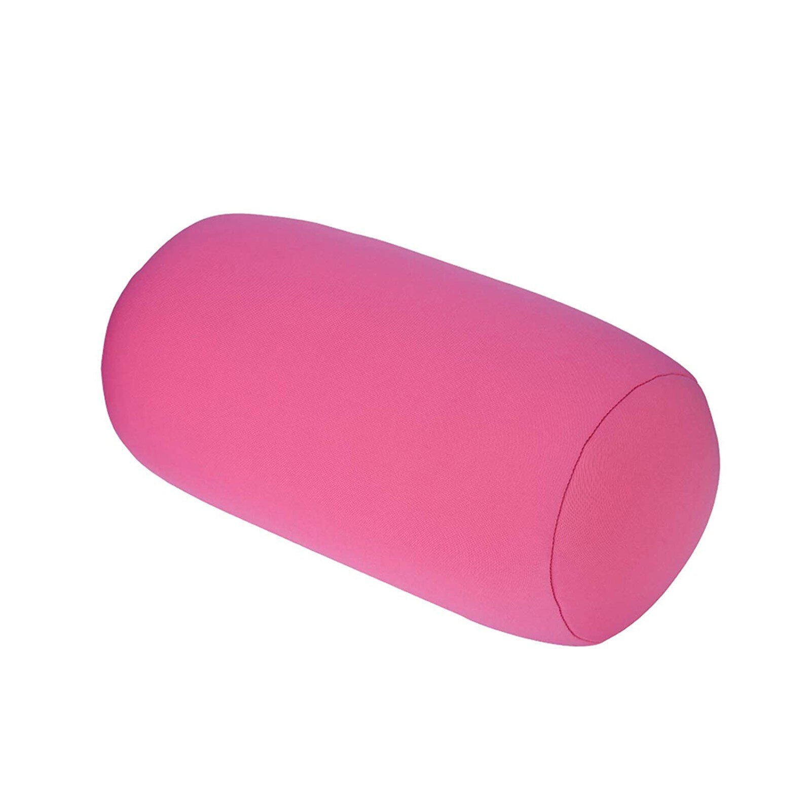 Rollo almohada asiento cabeza cuello de viaje Micro Mini Microbead cojín Color puro cilíndrico almohada cojín para siesta para oficina: Rosa