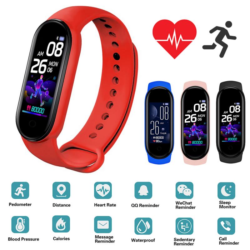 M5 Smart Horloges IP67 Waterdichte Smart Polsbandjes Armband Hartslag Bloeddrukmeter Tracker Fitness Stappenteller