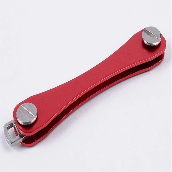 Smart nyckelknippa metall nyckelklämma aluminium organizer nyckelring utomhus mini nyckelring kompakt nyckel dekorativ hållare klämma hem förvaring: Röd