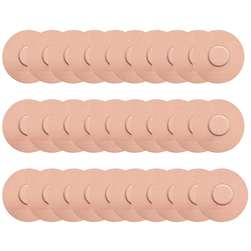 30Pcs Freestyle Libre Sensor Covers Waterproof Adhesive Patches Flesh Flexible CGM Patches Without Glue Center Patches