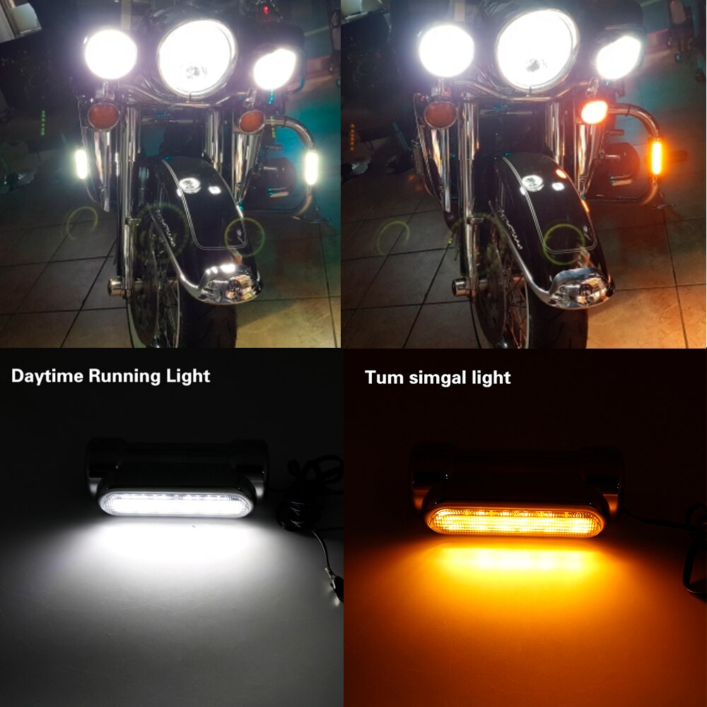 Moto autoroute Crash Bar lumière Switchback conduite lumière 12 LED pour Harley Touring modèles