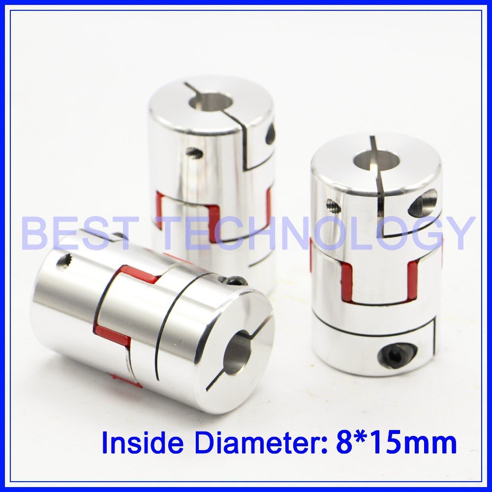 3pcs 8mm to 15mm Flexible Jaw Spider Plum Coupling CNC Starter Shaft Coupler Connector Diameter 40mm Length 66mm