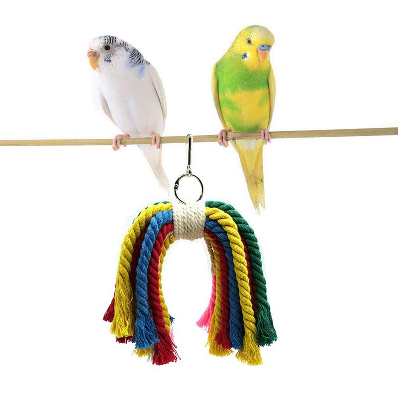 Fugle papegøje legetøj 7 pakker fuglesving tygge hængende siddepinde med klokker til kæledyr papegøje lovebird hyl undulat cockatiels ara