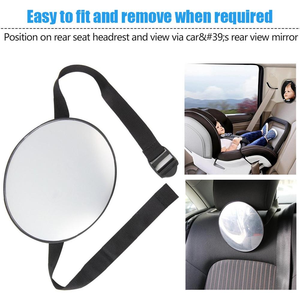 Espejo para asiento trasero de seguridad para coche, de estilo moderno con vista fácil, para espacio trasero de bebé, Monitor para niños de forma redonda para Cuidado infantil y bebés,