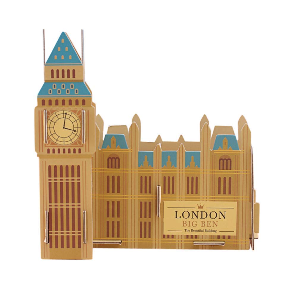 XRHYY Kids Cartoon DIY Paper Multifunction Desktop Storage Box Drawer Makeup Organizer Office Stationery Pens Storage Rack: Big Ben Clock