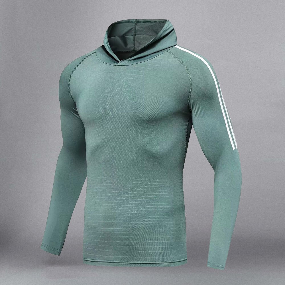 T-shirt running men's sports shirt long sleeve top: JJ53-01 / XL