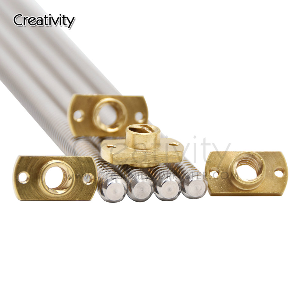 T8*8 Ender 3 Lead Screw Z axis Rod +Brass Nuts Lead 8MM 365/399/400MM for Ender-3 Ender-3 V2 Ender 6 CR-10S CR-10 V2 CR-6 SE I3
