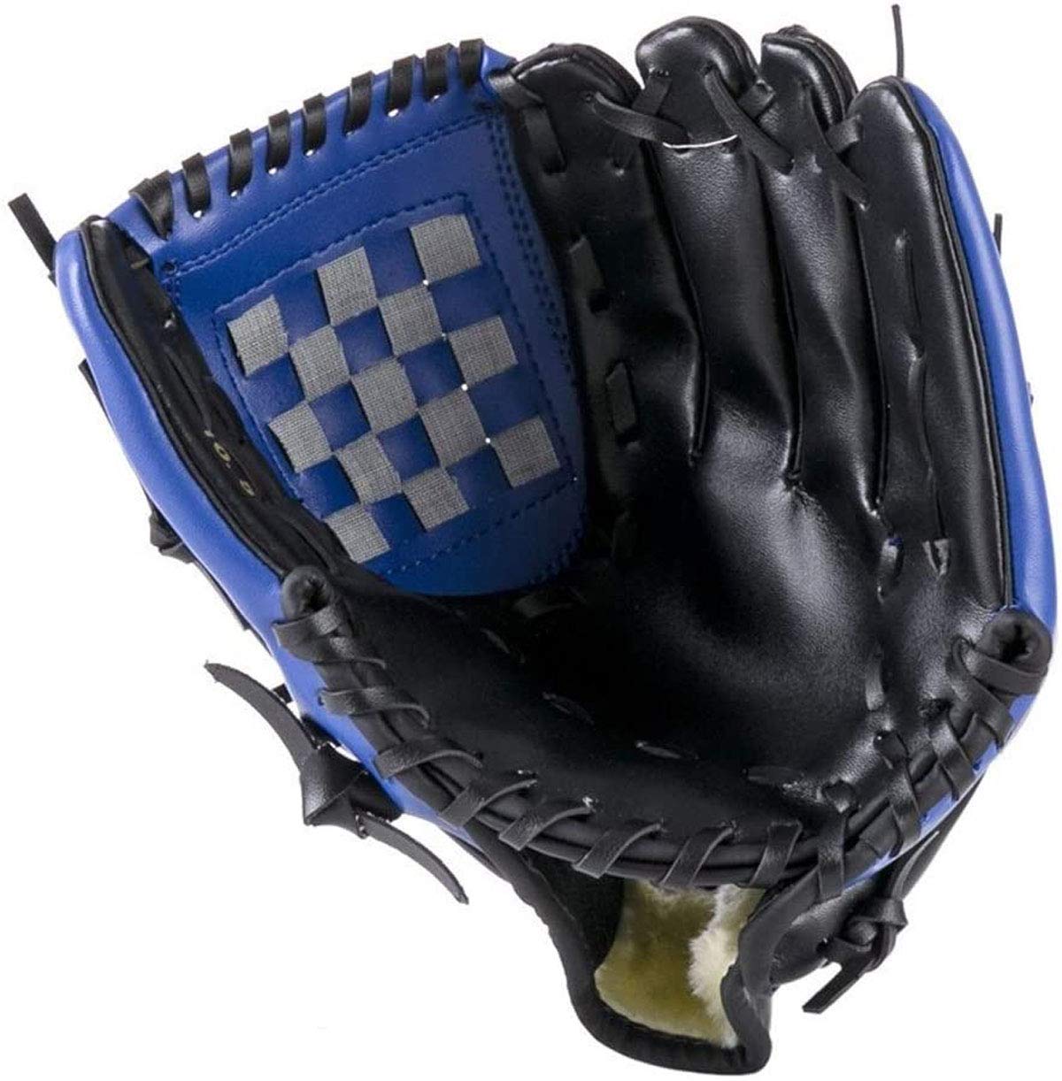 Baseball Gloves with Soft Solid PU Leather Thickening Pitcher Softball Gloves for Child Teens Adult Right Hand Throw, Left Hand: Blu / 11.5 inches