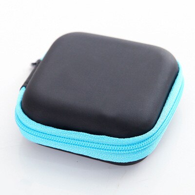 Portable Travel Phone Charger Accessories Bags for Phone Data Organizer Electronic SD Card USB Cable Earphone Bag Case: square Blue