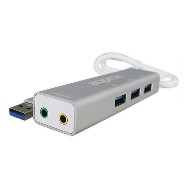 Externe Soundkarte ca.! APPUSB51Hub USB 3,0 3,5mm Grau