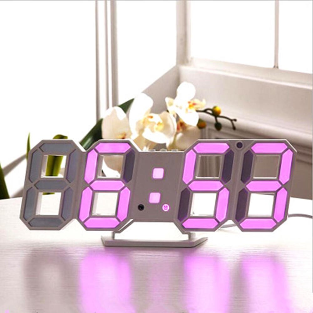 Reloj de pared LED 3D, despertador Digital moderno para mesa de casa, escritorio, sala de estar y oficina, luz de despertador de 24 o 12 horas