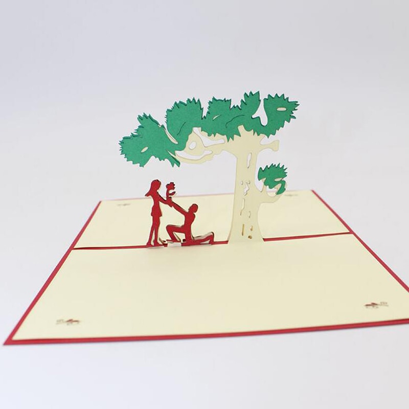 3d pop-upkaarten valentijnsdag ansichtkaart met envelop stickers huwelijksuitnodiging wenskaarten jubileum voor haar: Default Title