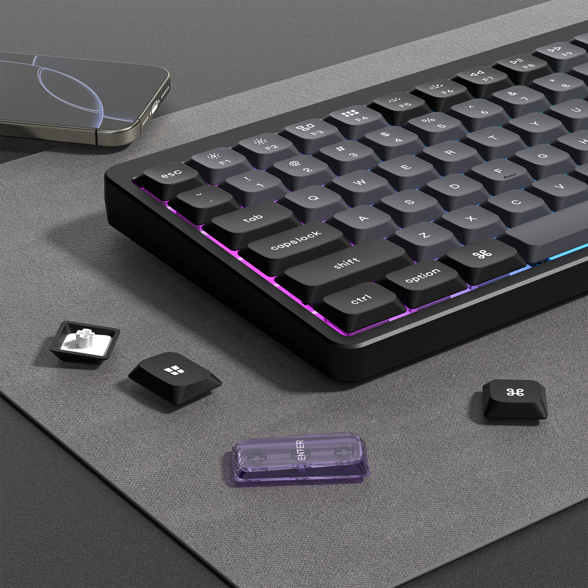 138 toetsen Low Profile PBT Keycaps Custom Double Shot Slim MX Keycaps voor Gateron Cherry MX mechanische schakelaars gamingtoetsenborden