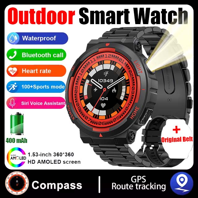 Iluminação LED ao ar livre relógio inteligente para homens, Huawei, chamada Bluetooth, bússola, IP68, 3ATM, nadar à prova d'água, faixa GPS Smartwatch, novo, 2022: ROXO