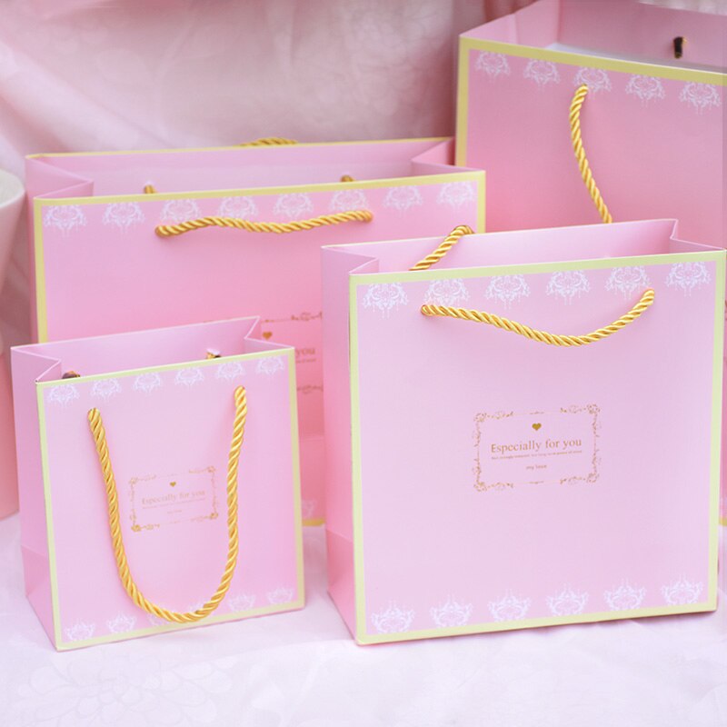 Zilue 5pcs/Lot Pink Tiffany Handbag Wedding Candy Supply Birthday Bag Party Decoration Jewelry Package Shopping Bag