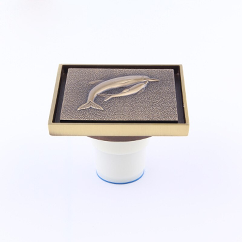 Vidange de sol antique en cuivre | Égouttoir de sol anti-odeur, douche de sol authentique, douche de sol noire