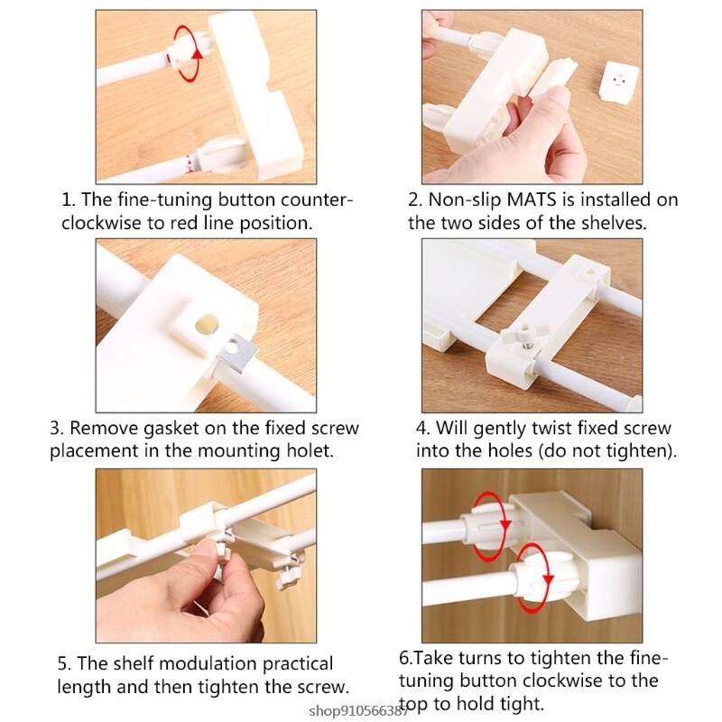 Window Sill Retractable Storage Rack Kitchen Storage Telescopic Rod Separator Board Nail-Free Partition Shelf Organizer