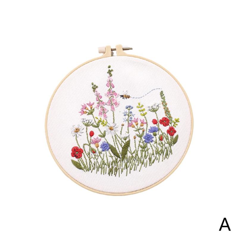 Stickerei Bausatz Band DIY Blumen Pflanzen aufbringen Kreuz Stich schlagen Nadel Bausatz Stickerei Bausatz Kreuz Stich Hand stickerei tasche: A