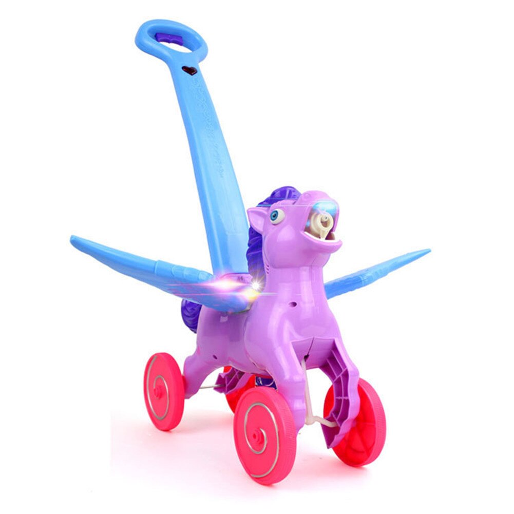 Elektronische Bubble Maaier Walker Bubble Blower Machine Met Muziek Outdoor Game Push Speelgoed Voor Kinderen Kids Outdoor Play: Purple