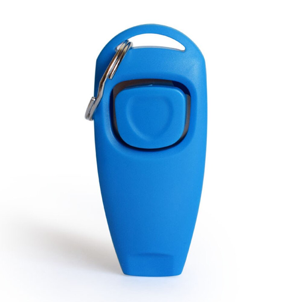 Combo hondenklikker en fluitje - training, hondentrainer klik puppy met gids, met sleutelhanger en: Lichtblauw