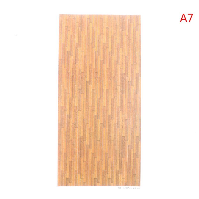 1 Pc 14*29cm Architectual DIY Dollhous floor sticker kitchen bathroom wall paste wood floor wall paper: 7