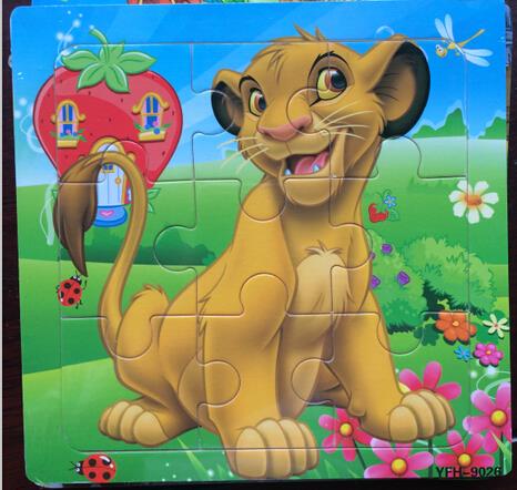 Baby Kids educazione per bambini giocattoli Puzzle in legno giocattolo Puzzle geometrico in legno per bambini Montessori Early Learning toy GYH: Lion