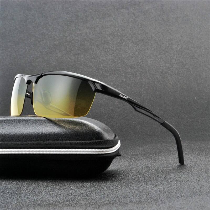 Dag En Nachtzicht Zonnebril mannen Imitatie Aluminium magnesium Frame Gepolariseerde Lenzen Veilig Rijden Goggles Eyewear FML