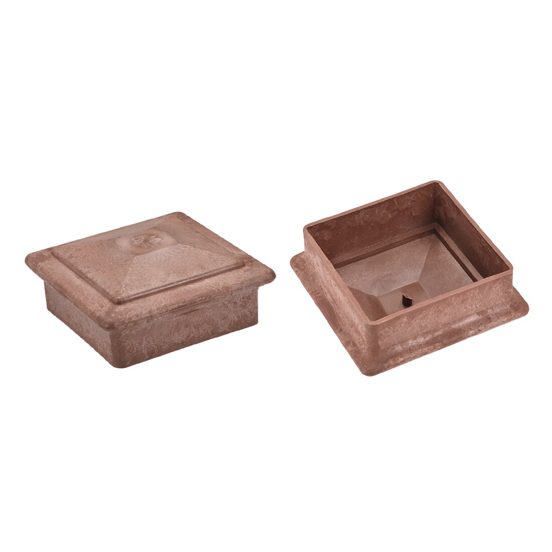 Uxcell platte paaldop voor hek, trapleuningpaal ( , 120 x 120mm (4.7 inch) kunststof, rood