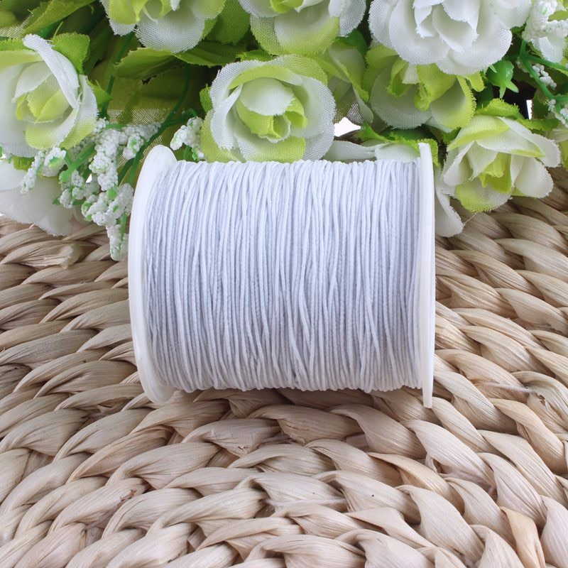 Prajna White Black Elastic Thread Polyester Thread Round Elastic Cord Thread Industry Fabric Supplier Accessory 200 Meters/Roll