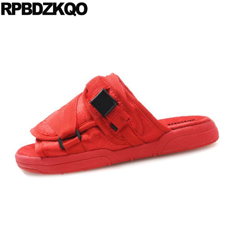 Størrelse 45 store joggesko tøfler stropp stor italiensk sommer pluss herre mesh sko utendørs sport lysbilder røde sandaler kjent merke