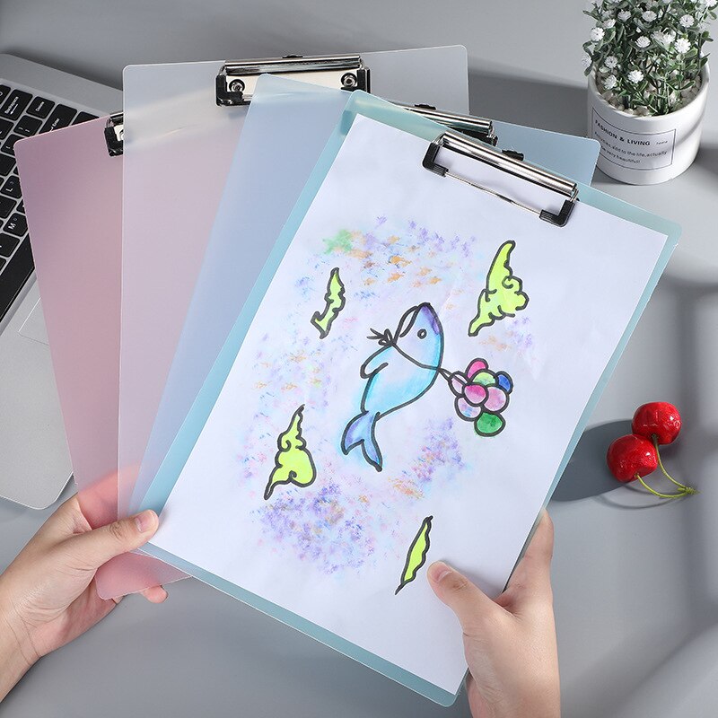 Folder Board A4 Paper Clip Storage Writing Board Student Note Writing School Office Stationery Signature Pad: Transparent