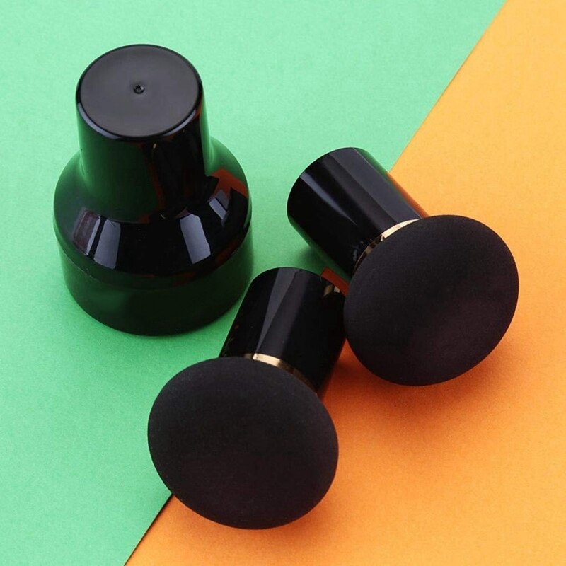 Poederdons, Paddestoel Hoofd Vorm Blender Foundation Contour Basis Poederdons Make-Up Tool Zwart