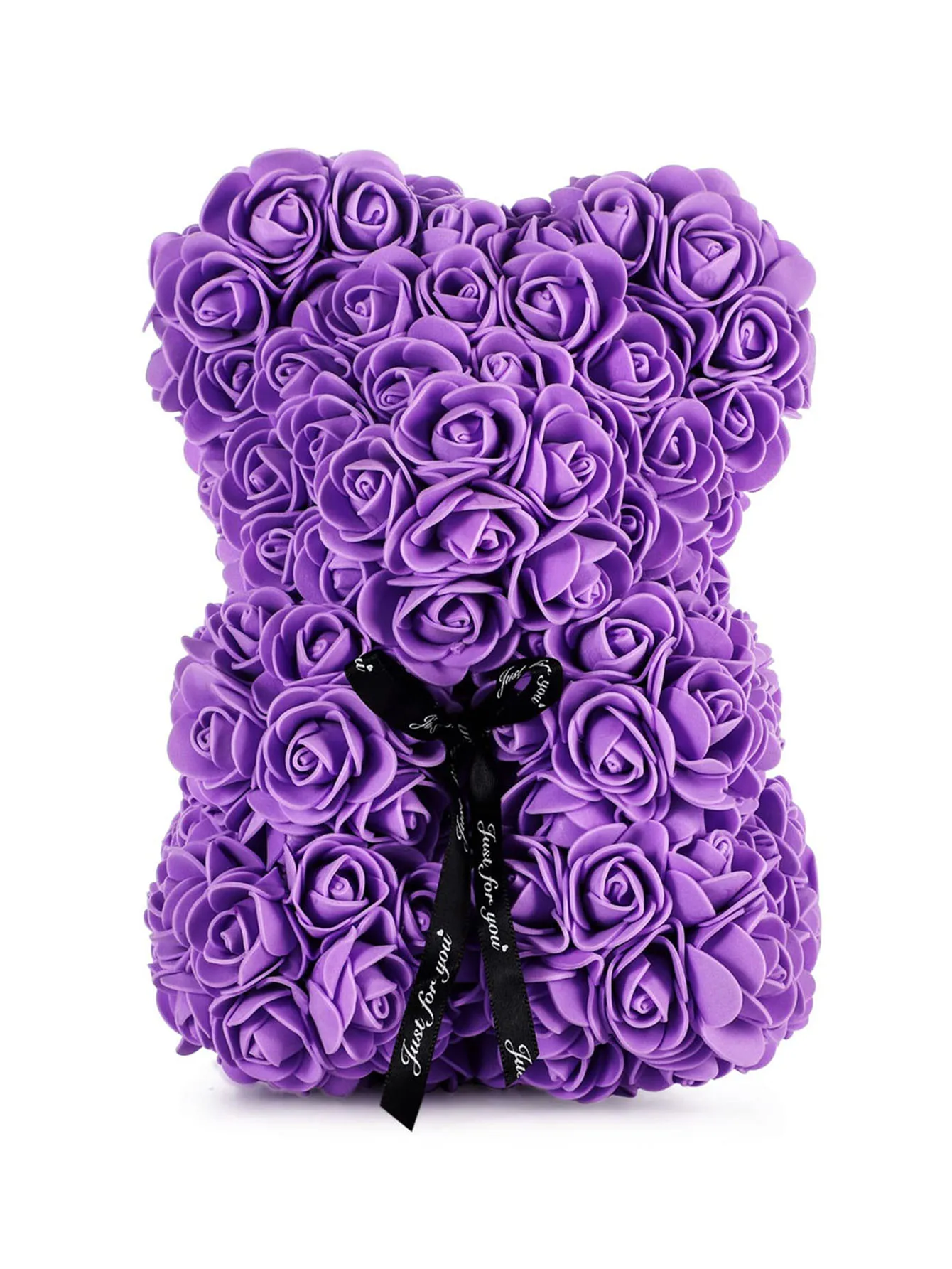 Ours en peluche Rose éternelle, fleur artificielle de 25m, 1 pièce, pour maman, fête des mères, anniversaire, saint-valentin, et décorations: Marron