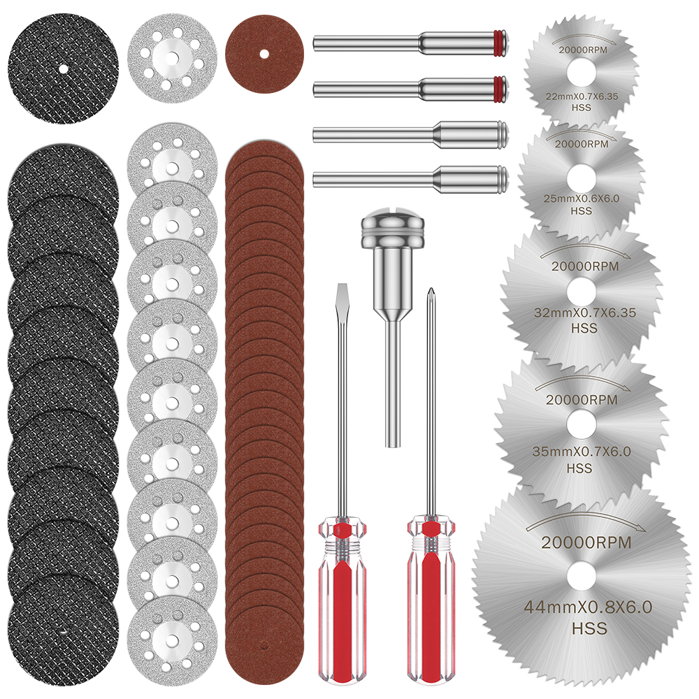 60 Stuks Diamantdoorslijpschijven Metalen Zaagblad Set Hss Mini Cirkelzaag Blade Voor Dremel Rotary Gereedschap Hars Cut-Off Wielen Diamant