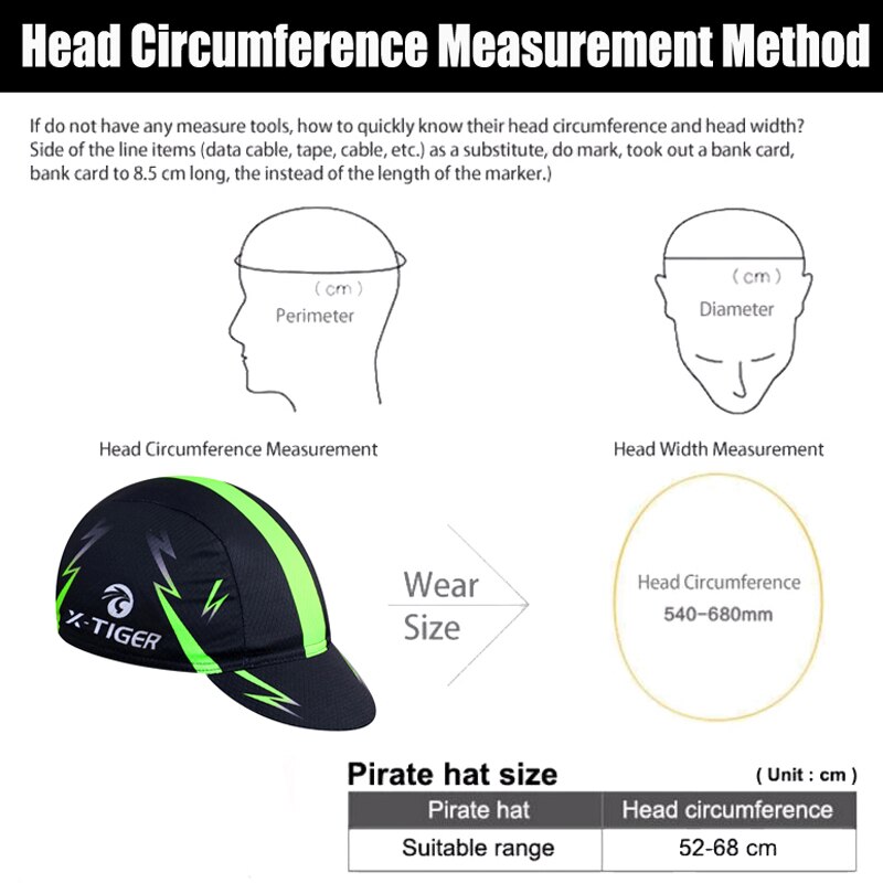 Gorros de Ciclismo de cabeza de Bicicleta de X-TIGER gorra de casco de Bicicleta tamaño libre Bicicleta Anti-sudor gorra de Ciclismo