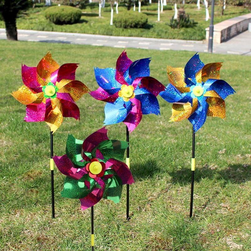 2 Stuks Wind Spinner Glitter Glow Windmolen Kleurrijke Tuin Decoratie Party Kids Kinderen Speelgoed Windmolen Decoratie Outdoor Games