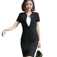 Mode Vrouwen Rok Pak, Uniform, Office Lady Style Formele Pak Voor Zomer Werkkleding Moederschap Spandex