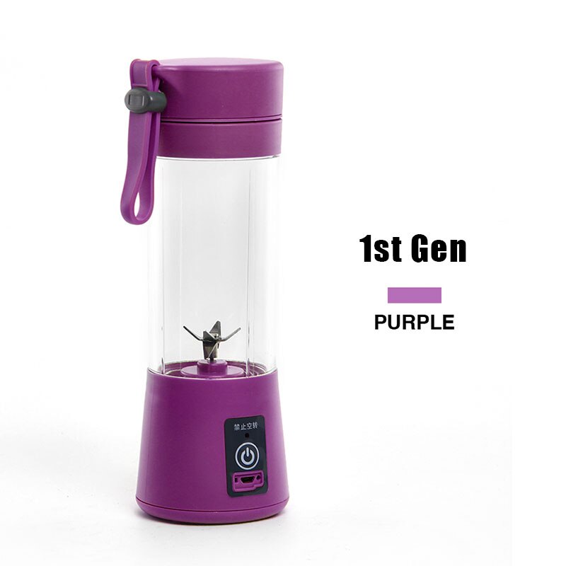 Gt 380/350 Ml 6 Blades Mini Draagbare Elektrische Fruit Juicer Cup Usb Oplaadbare Draagbare Blender Mixer Water Fles sap Cup: Purple