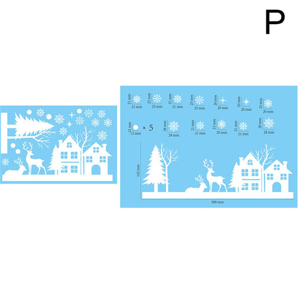 Plastic White Christmas Snowflakes Window Stickers Reusable Self-adhesive Home Decorations Winter Wall Decals for Kid's Room: P