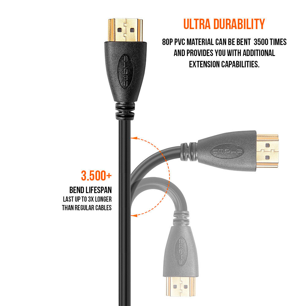 Premium HDMI Cable v2.0 Gold High Speed HDTV Ultra HD 2160p 4K 3D 0.5M to 5M
