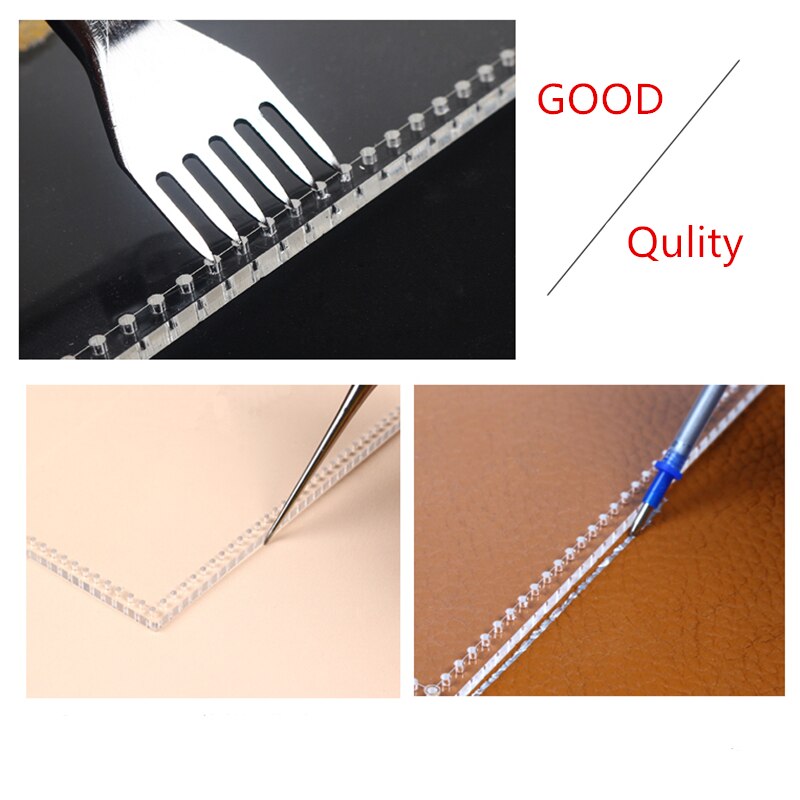 1 sæt holdbart akryl tegnebog læder skabelon diy læderfartøj lang lynlås tegnebog pung stencil sy mønster 20*10*1.5cm