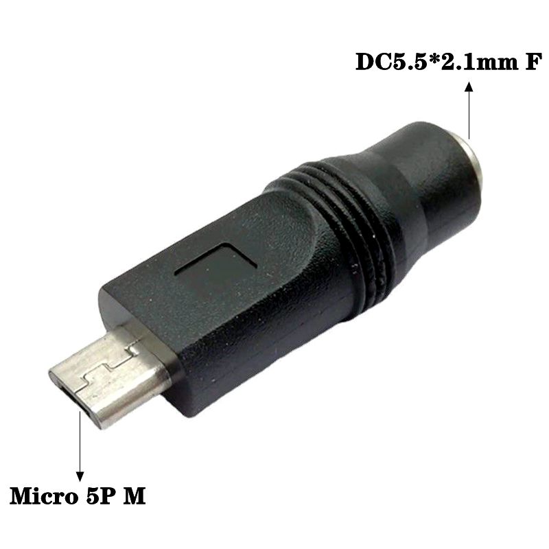 DC5.5 * 2.1mm Male Female To USB Mini 5P Micro 5P Type-C Male Female Adapter Elbow Android Phone DC Power Adapter 5V Interface: WHITE