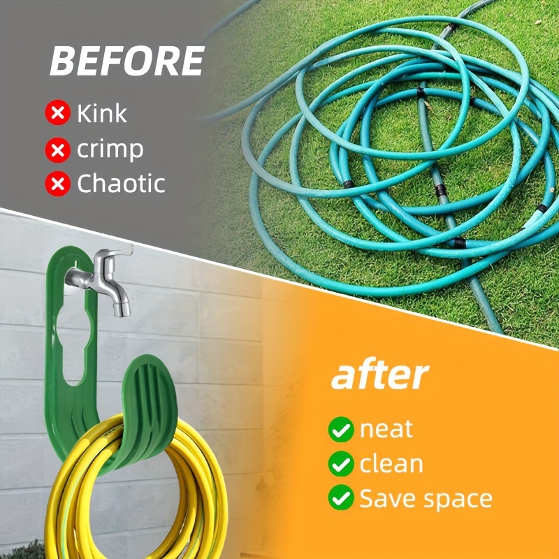 Mounted Garden Hose Hangers, Durable Plastic Water Hose Holders, Space-Saving Hose Bracket Organizer, For Garden Outdoor Use