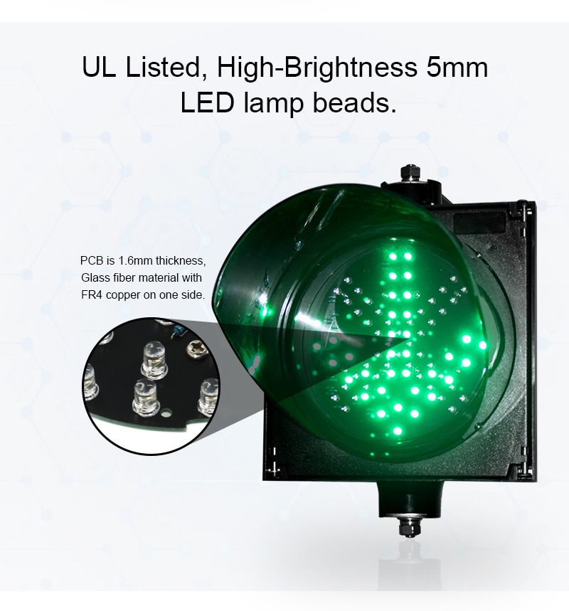 200Mm 1 Aspect Rood Kruis Groene Pijl Led Licht Verkeer Signaal