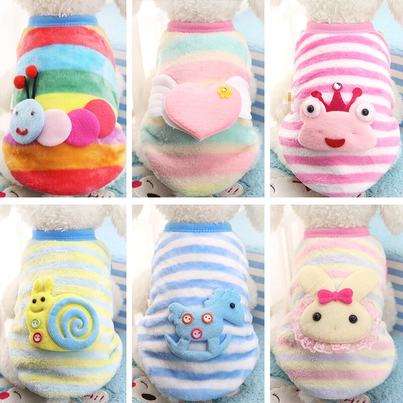 Cartoon Pet Dog Clothes Winter Fleece Rabbit Kitty Puppy Vest Clothing for Small Dog Chihuahua Yorkshire Pet T-shirt Cat Costume