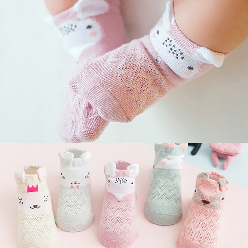 5 paare/los Nette Fuchs Katze Cartoon Baby Socken Sommer Neue Mesh Baby Mädchen Jungen Socken 1-3 Jahre Baumwolle socken für Jungen Mädchen Sokken