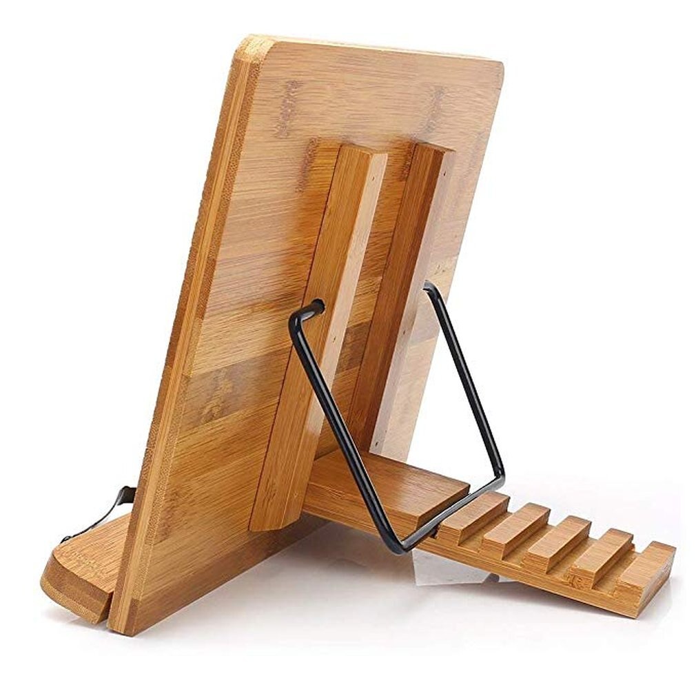 Reading Holder Bamboo Book Stand Adjustable Book Holder Tray Reading Board Lightweight Bookstands Tablet Stands