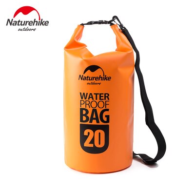 Naturehike-bolsa seca impermeable de 5L, 10l, 15l, 20 litros, bolsa seca con correa para el hombro, para playa, natación, kayak, acampada: Orange 20L