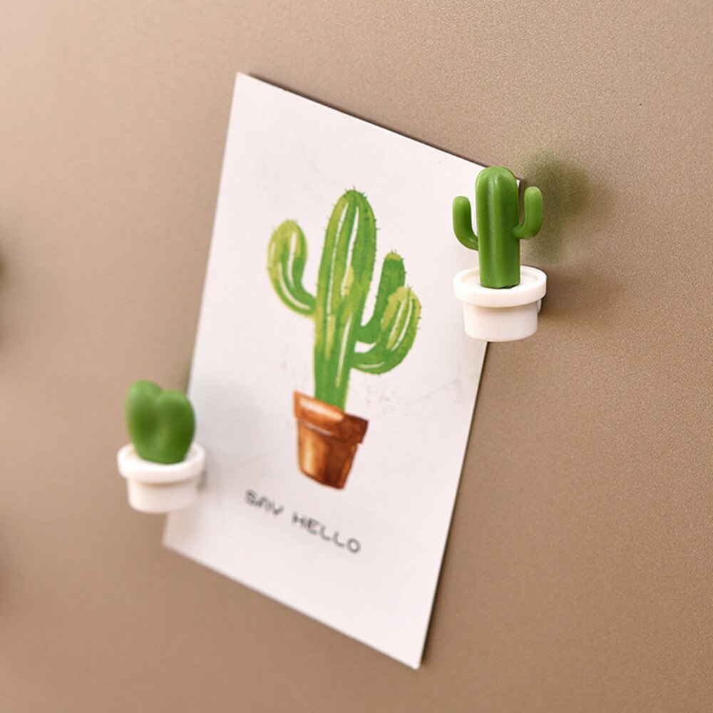 6pcs Magnetic Fridge Stickers 3D Decorations Whiteboard Magnets Picture Clip(White Base)